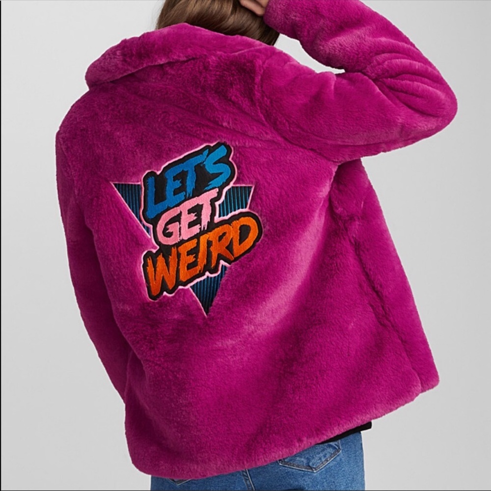 New Georgia May Jagger volcom fur jacket weird M